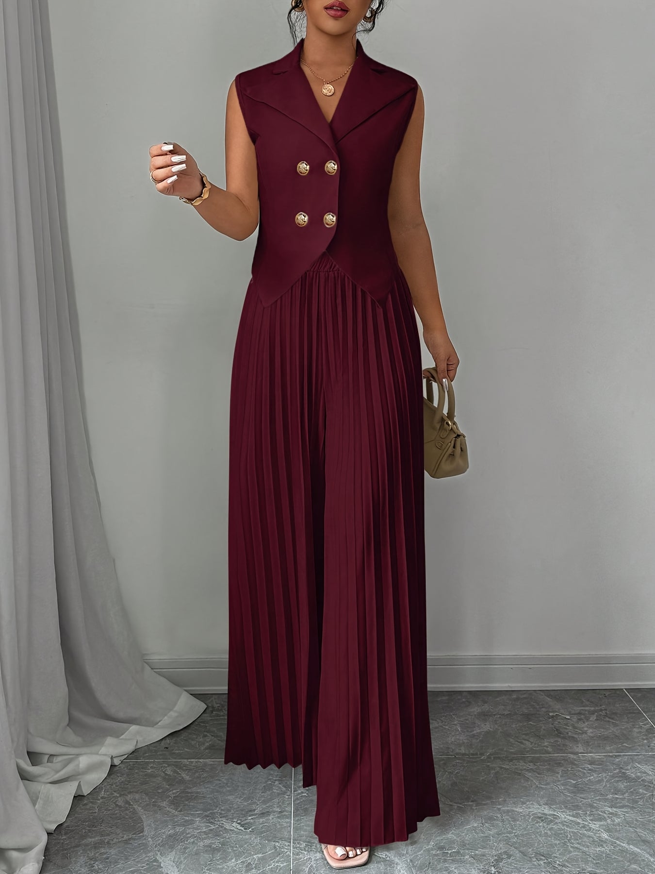 Summer Women'S Fashionable Solid Color Vest Top And Fashionable Commuting Long Skirt And Pants Set