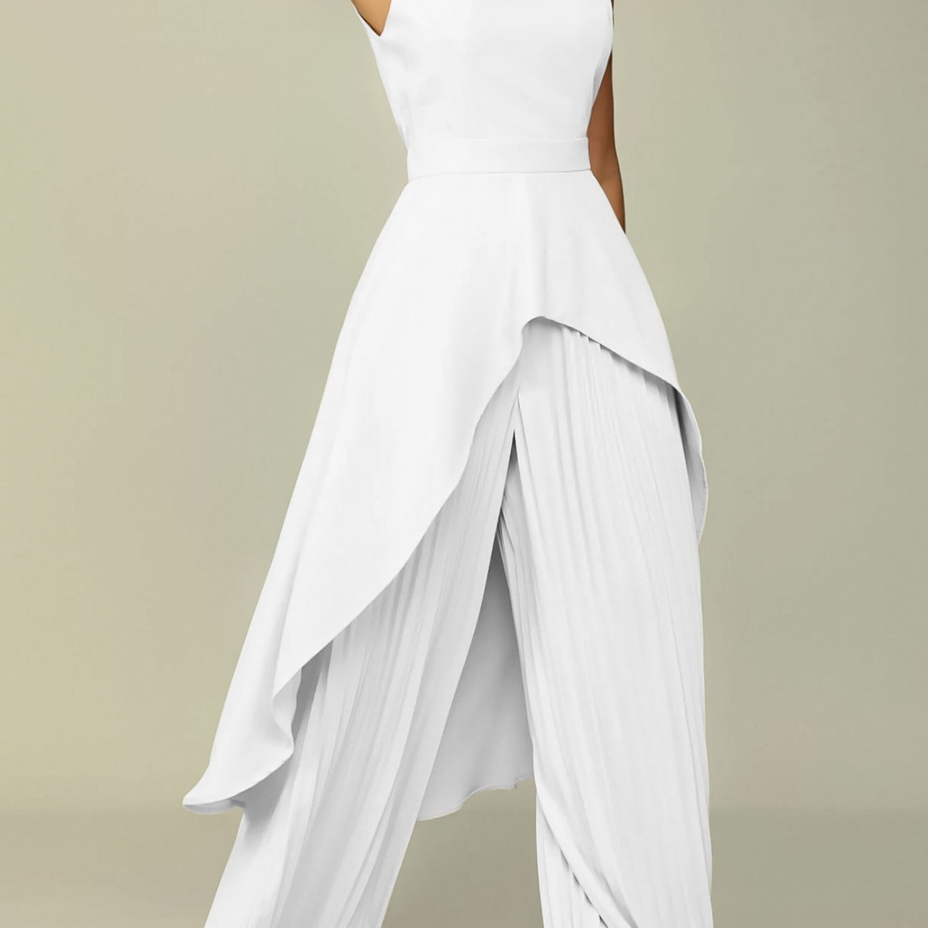 European and American Women's sleeveless irregular top wide-leg pants two-piece suit