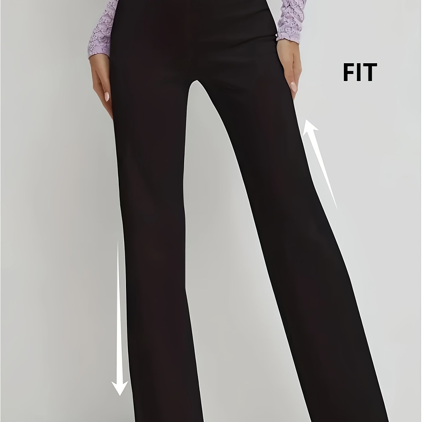 Elegant Long Pants for Spring, Summer And Autumn Women's Wear, Daily Black, Solid Color, Straight Leg, Slim Fit, Soft Fabric, Versatile Straight Leg Pants for Commuting