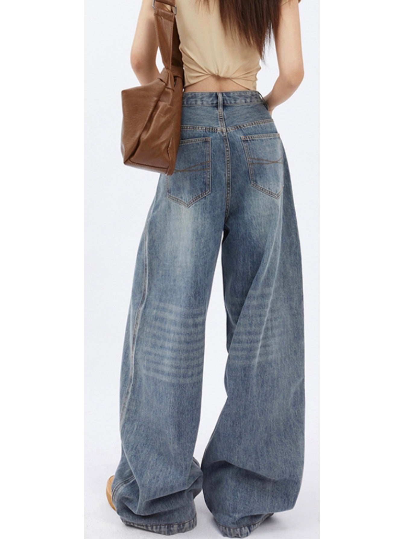 Lazy Wide Leg Jeans Women 2025 New High Waist Loose Straight Wide Pants Trousers