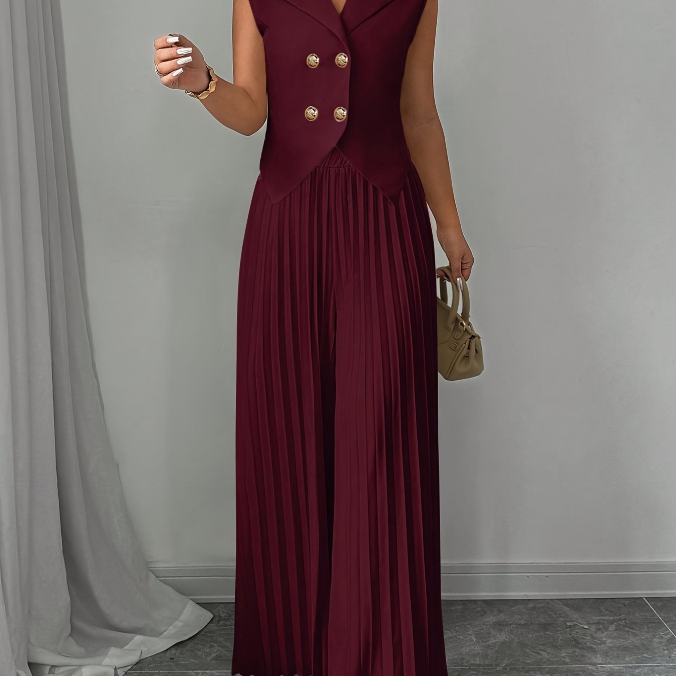 Summer Women'S Fashionable Solid Color Vest Top And Fashionable Commuting Long Skirt And Pants Set