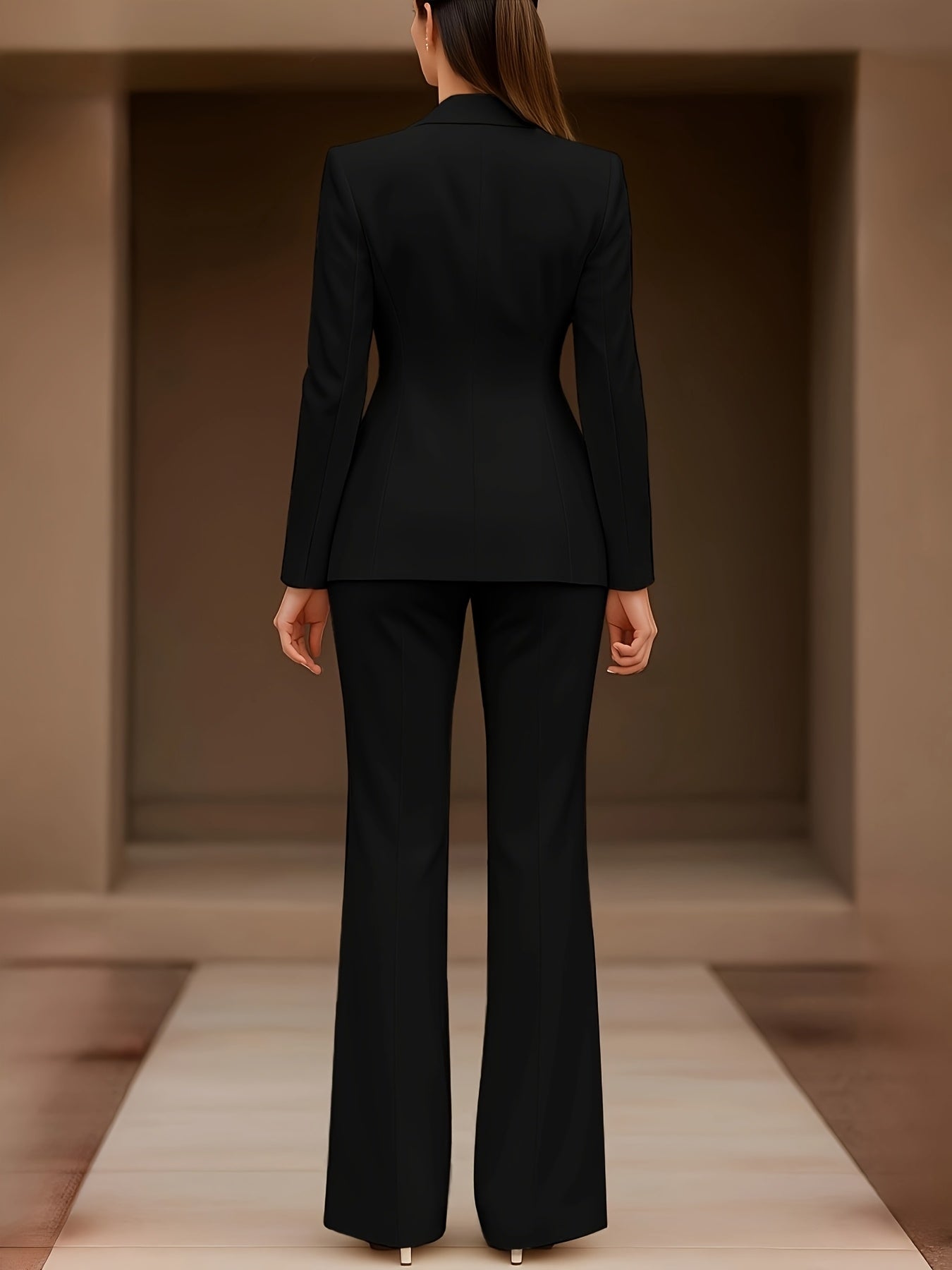 2025 New High-End Professional Suit Set, White Blazer + Trousers Two-Piece, Commuting Outfit