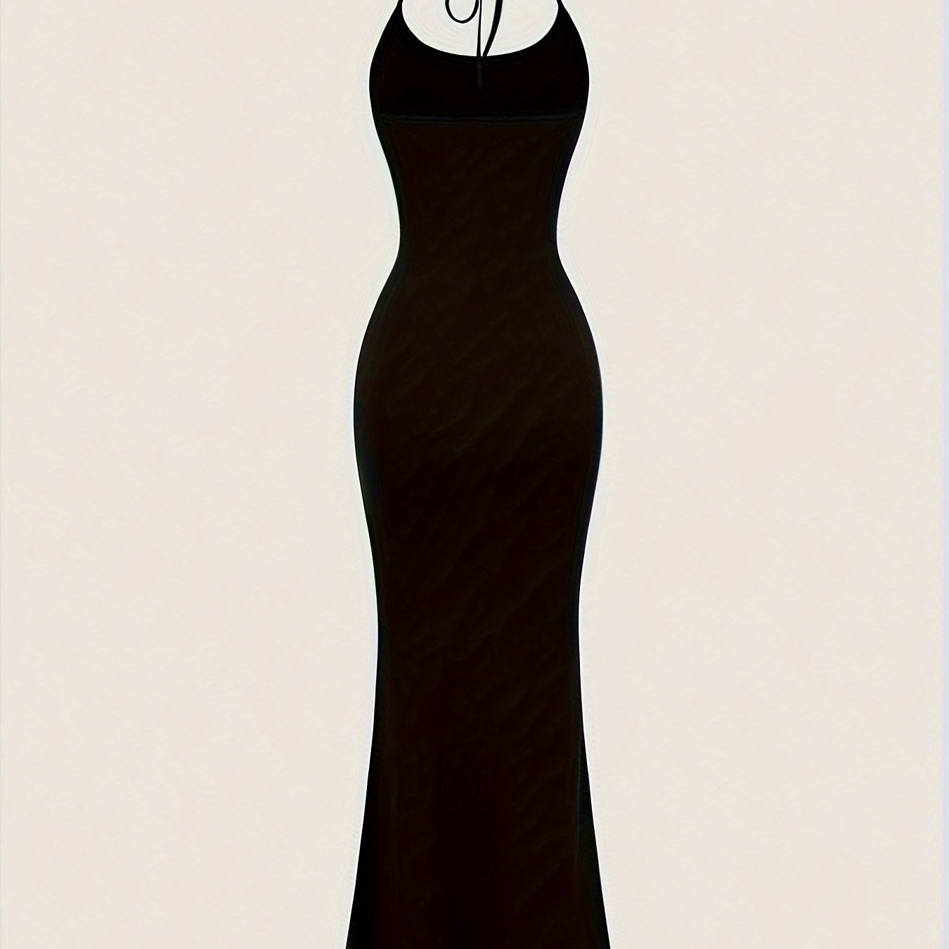 Sleek Sexy Solid Color Halter Neck Dress, Comfortable Sleeveless Slim Tie Back Women's Clothing