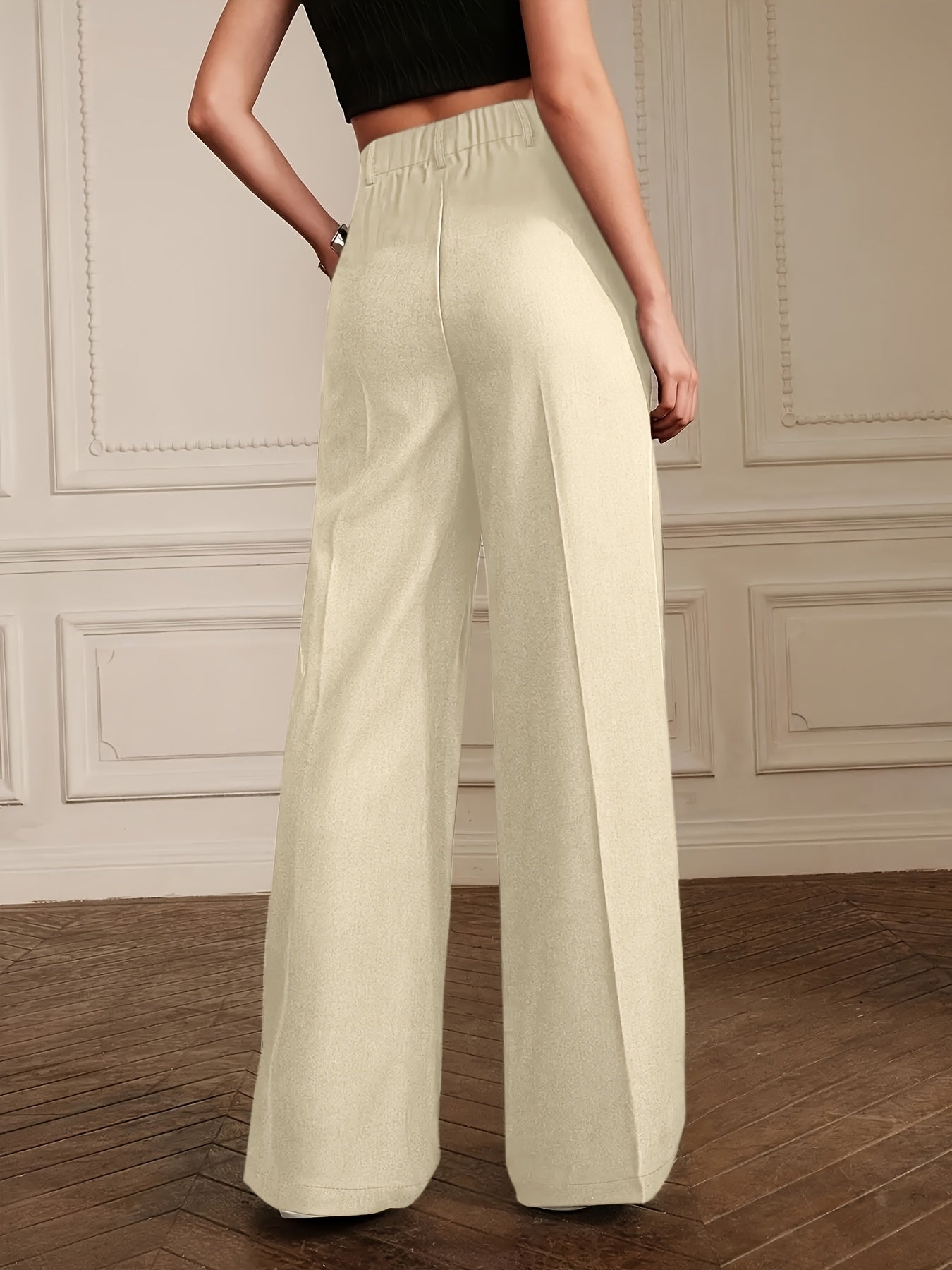 Simeya Slim Fit Solid Color Pleated Commuting Pants
