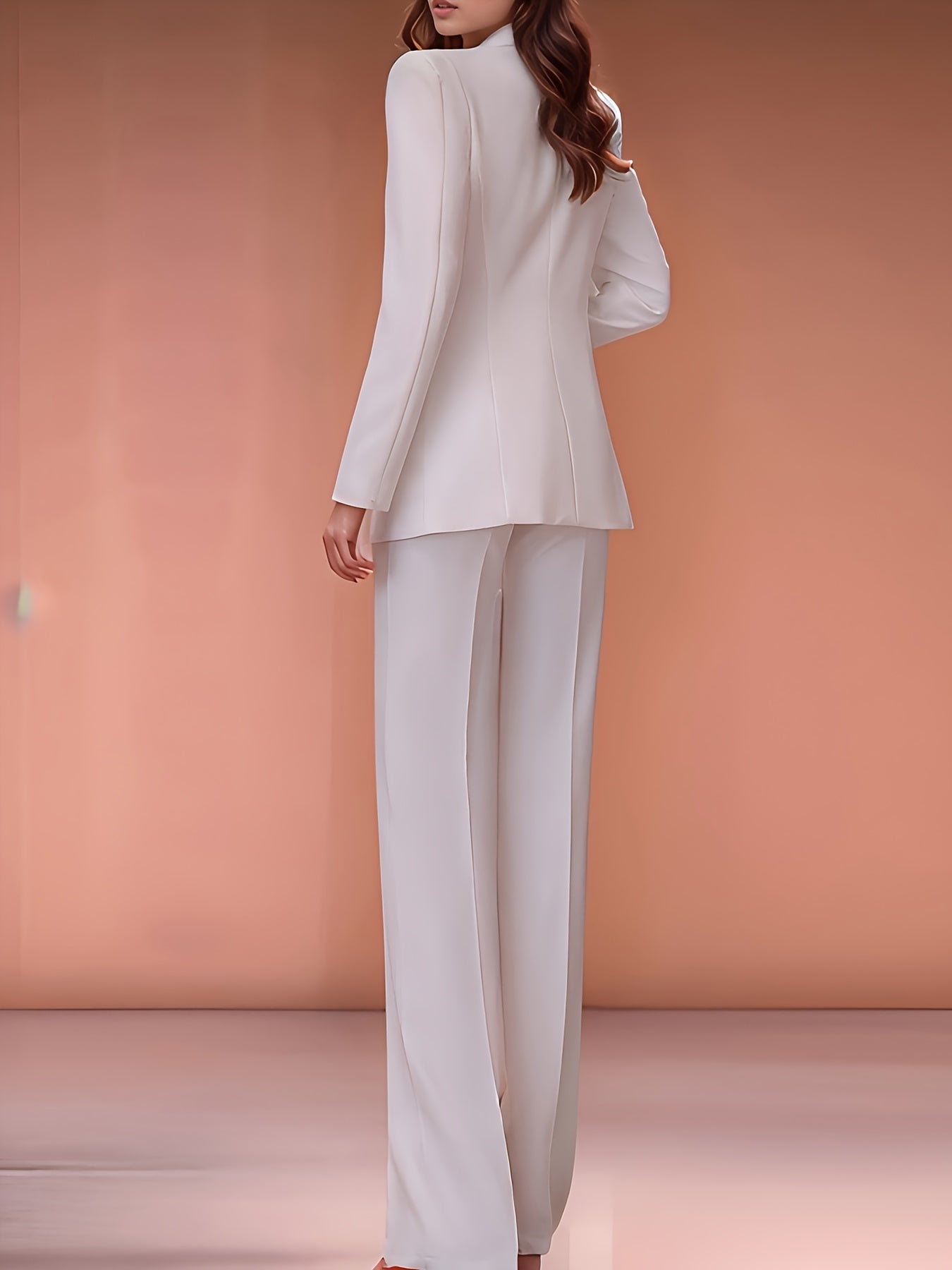 2025 New High-End Professional Suit Set, White Blazer + Trousers Two-Piece, Commuting Outfit
