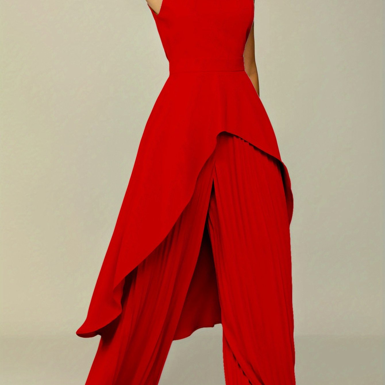 European and American Women's sleeveless irregular top wide-leg pants two-piece suit