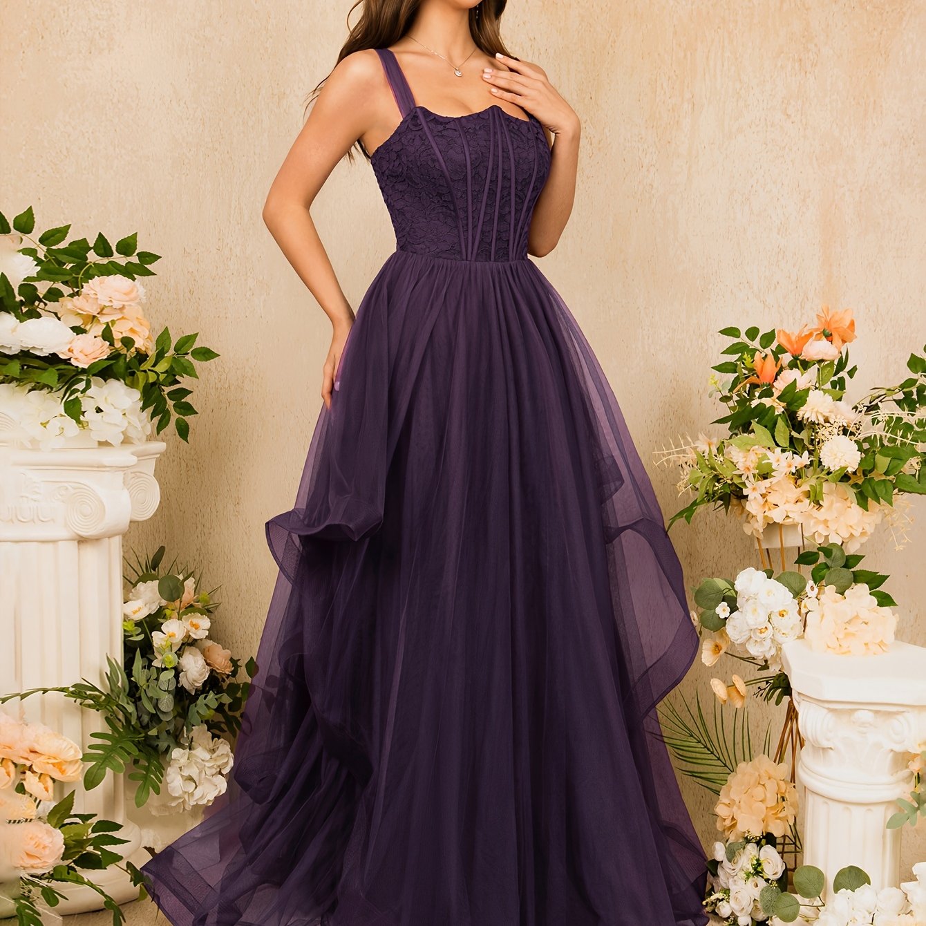 Elegant Blue Satin Sleeveless Bridesmaid Dress with High Waist and Ruffle Hem - Flowing A-Line Design for Weddings and Formal Events, Wedding Dresses for Bride